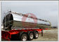 316L Milk Transport Truck , Stainless Steel Water Tank Trailer With Pump System